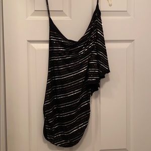Black striped sequenced Bebe top
